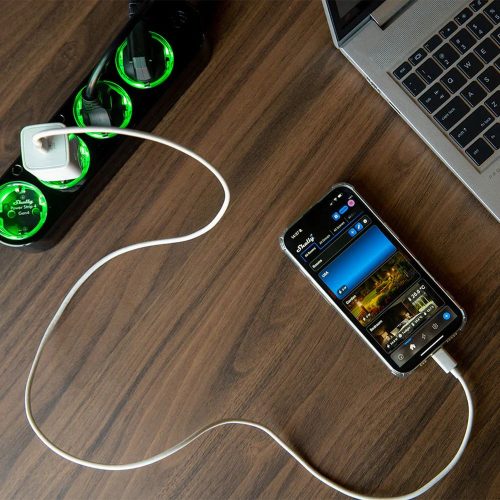 Shelly Power Strip 4 Gen4 –  smart power strip with 4 sockets, power meter, Wi-Fi, Zigbee, Matter, black