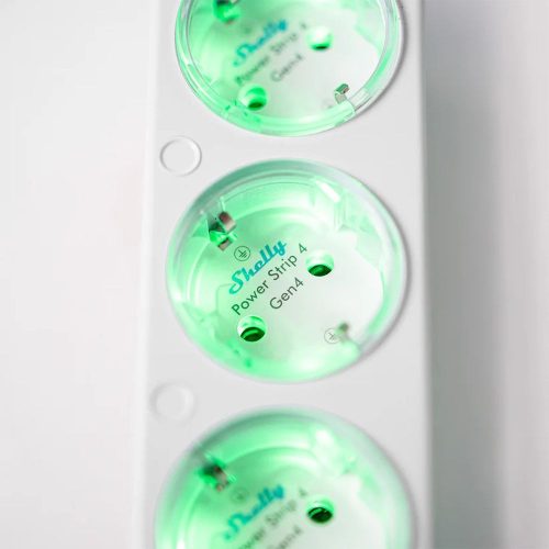 Shelly Power Strip 4 Gen4 –  smart power strip with 4 sockets, power meter, Wi-Fi, Zigbee, Matter, white