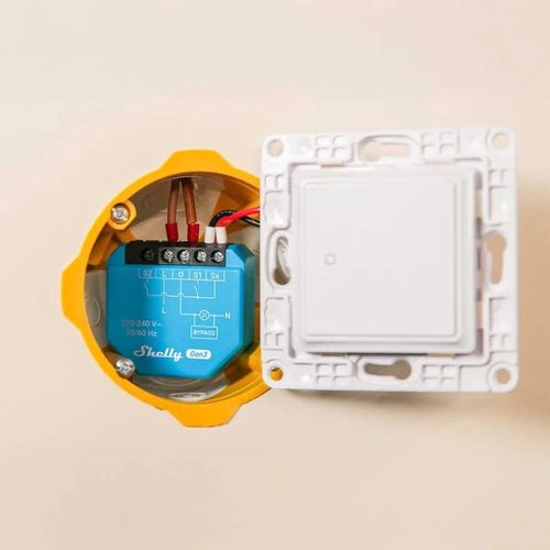 Shelly 1L Gen3 smart 1-gang relay modul for no-neutral wiring