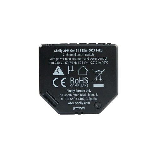 Shelly 2PM Gen4 dual channel Wi-Fi + Bluetooth / Zigbee 3.0  smart relay module with roller shutter mode