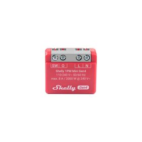   Shelly 1PM Mini Gen4 multiprotocol (Wi-Fi+ Bluetooth / Zigbee 3.0) relay module, with power meter, Matter compatible