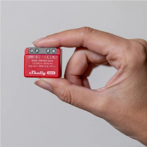 Shelly 1PM Mini Gen4 multiprotocol (Wi-Fi+ Bluetooth / Zigbee 3.0) relay module, with power meter, Matter compatible