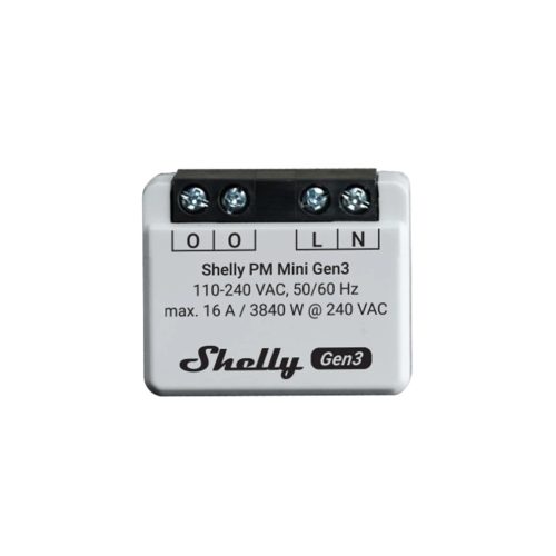 Shelly PM Mini GEN3, Wi-Fi + Bluetooth smart power meter, 1 channel (16A)
