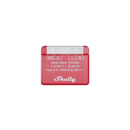 Shelly Qubino Wave 1PM MINI LR smart relay with 1-gang, power meter, with Z-Wave protocol
