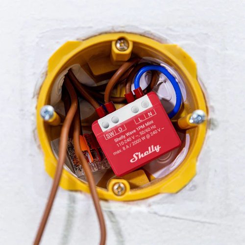 Shelly Qubino Wave 1PM MINI LR smart relay with 1-gang, power meter, with Z-Wave protocol