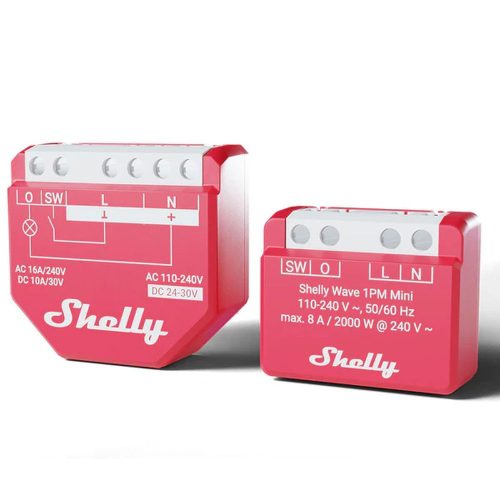 Shelly Qubino Wave 1PM MINI LR smart relay with 1-gang, power meter, with Z-Wave protocol