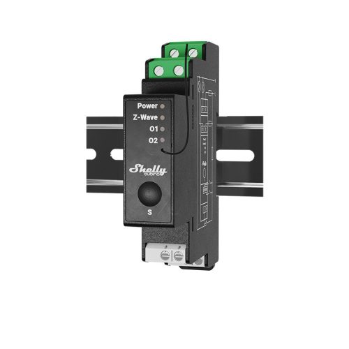 Shelly Qubino Wave PRO 2PM smart DIN-rail relay with 2-gang, power meter, with Z-Wave protocol