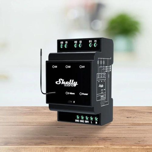 Shelly Qubino Wave PRO 3 smart DIN-rail relay with 3-gang, with Z-Wave protocol
