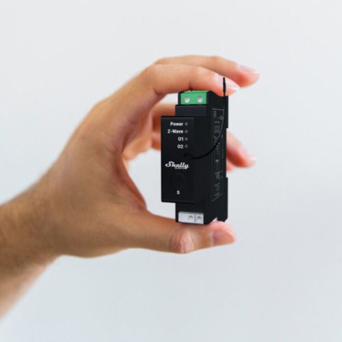 Shelly Qubino Wave PRO 2 Shutter smart DIN-rail relay for roller shutter control, with Z-Wave protocol