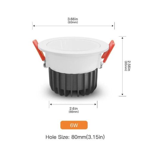 Gledopto GL-D-006P Zigbee Pro (Zigbee 3.0 + RF receiver) smart recessed LED downlight (550 lumens. IP54), with white frame