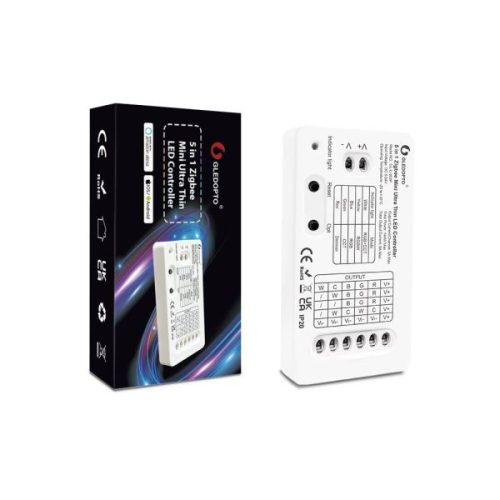 Gledopto GL-C-002P (6A), Zigbee Pro 5-in-1 Mini Ultra Thin LED controller (Zigbee+RF) 5V-24V DC, 6A