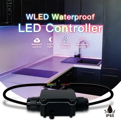 Gledopto GL-C-012WL waterproof WLED Wi-Fi controller for RGB IC LED strips, with microphone and music mode
