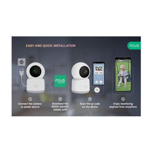 Nous W2 smart Tuya Wi-Fi PTZ IP camera, 2MP