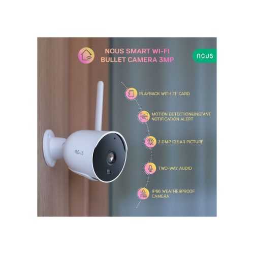 Nous W7P smart Tuya Wi-Fi IP tube camera (3MP)