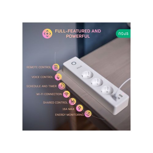 Nous A5 smart Tuya Wi-Fi power strip (16A) with 1.5 m cable