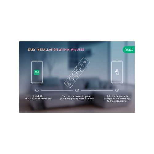 Nous A5 smart Tuya Wi-Fi power strip (16A) with 1.5 m cable
