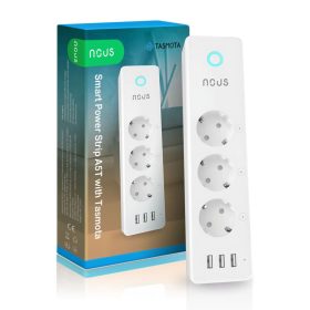 NOUS A5T smart Wi-Fi power strip (3-gang + 3 USB-A), Tasmota
