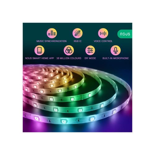 Nous F4 smart Tuya Wi-Fi RGBIC (chip-by-chip controllable) LED strip, 5 meters