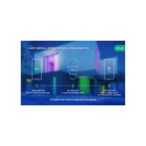 Nous P3Z smart Tuya Zigbee RGB bulb (E27 socket)