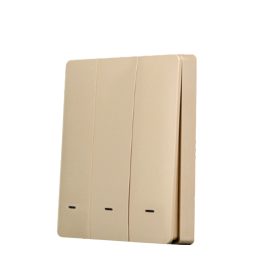 SmartWise wall switch front panel, gold colour, 3-button