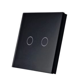   SmartWise wall switch glass touch front panel, black, 2-button
