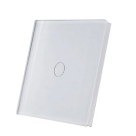   SmartWise wall switch glass touch front panel, white, 1-button