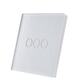   SmartWise wall switch glass touch front panel, white, 3-button
