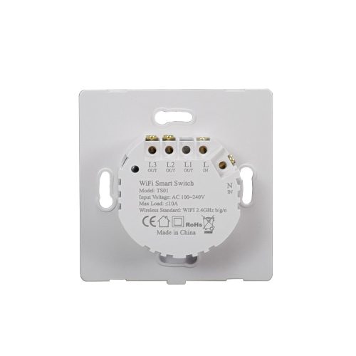 SmartWise B62 UNI Wi-Fi + eWeLink-Remote, 2-gang smart wall switch with universal wiring and physical push-button, WITHOUT FRONT PANEL