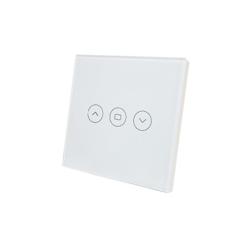 SmartWise roller shutter / shader / curtain smart switch, eWeLink compatible, with white touch glass front panel