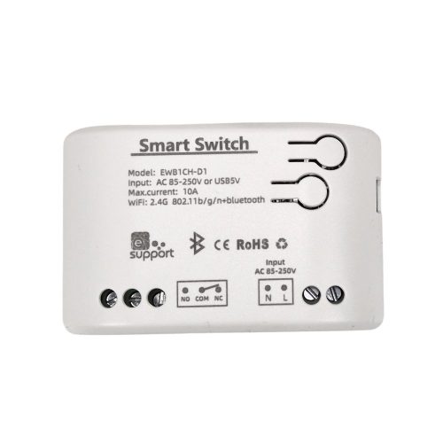 SmartWise 85V-250V AC Wi-Fi + eWeLink-Remote 1-gang smart relay switch, NO/NC, dry contact, momentary switch