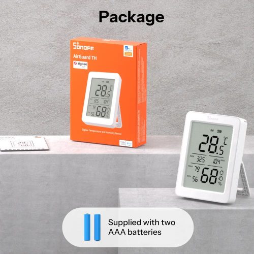 SONOFF AirGuard TH SNZB-02DR2 – 3.6'' LCD temperature and humidity sensor, Zigbee 